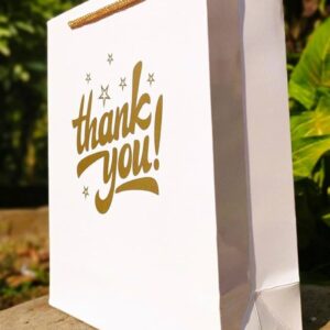 White Thank You Paper Gift Bags