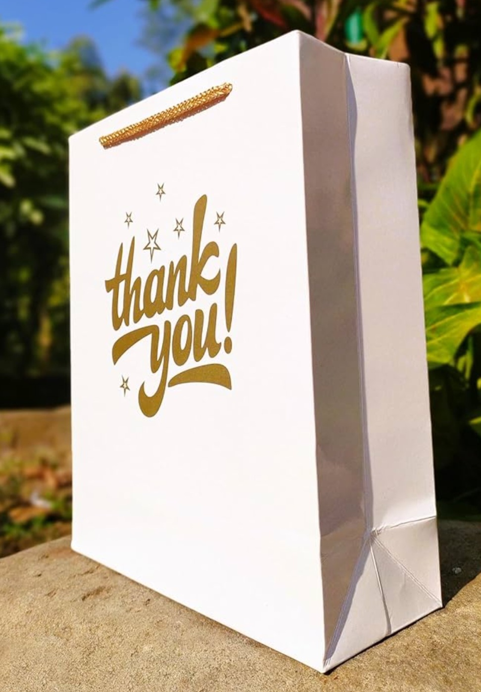 White Thank You Paper Gift Bags